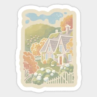 Cottage in the Hills Sticker